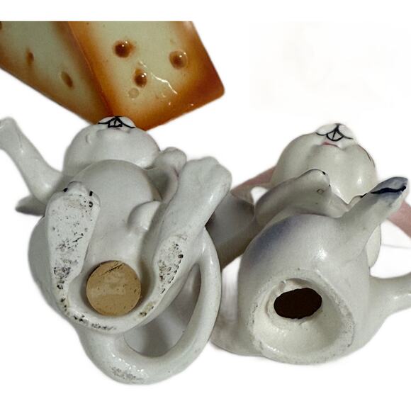 Vintage 2 Sets Salt & Pepper Shakers Mouse & Swiss Cheese Japan Kitschy - Picture 6 of 9
